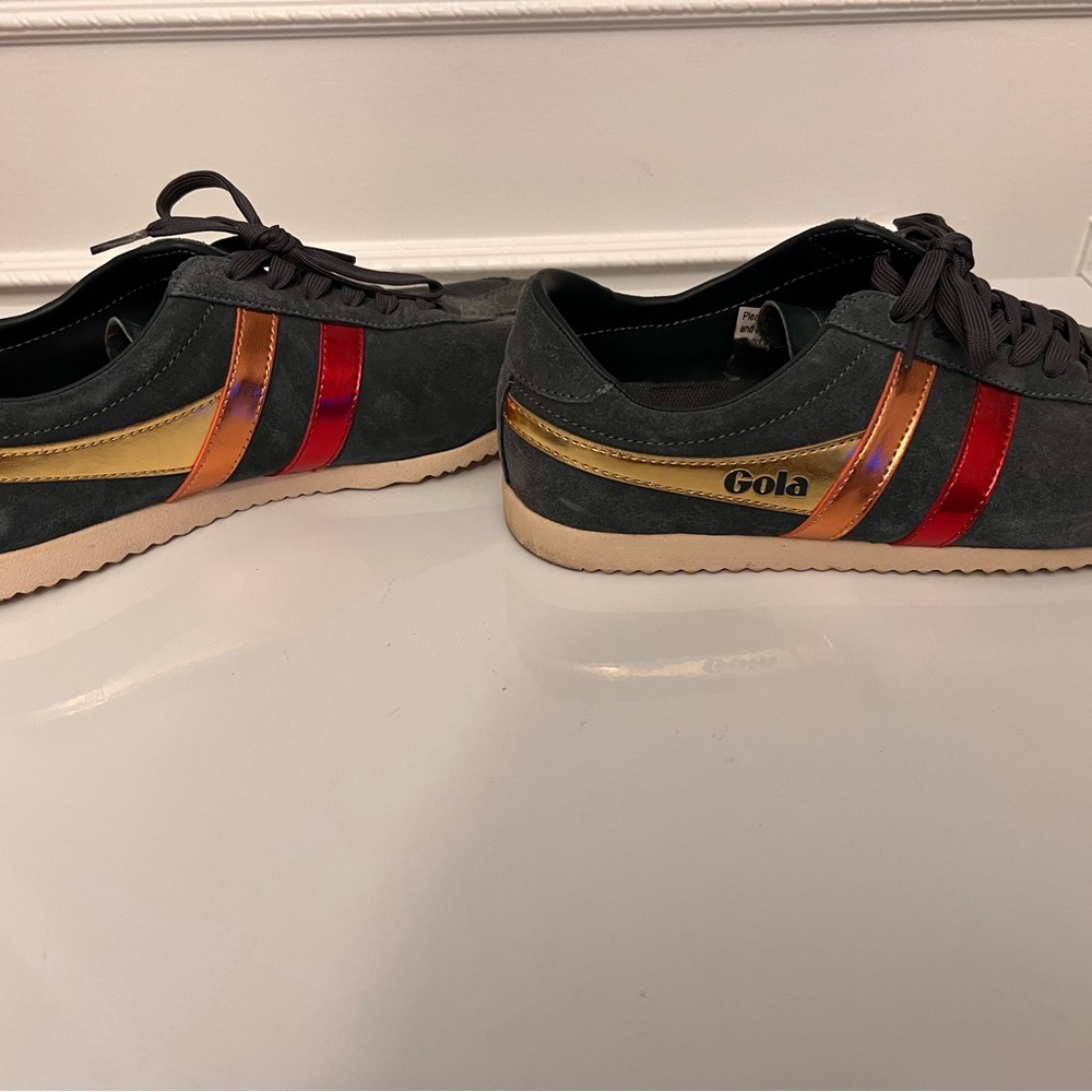 Gola Women’s Navy Sneakers with Gold, Copper and Red Metallic Stripes - Picture 5 of 9